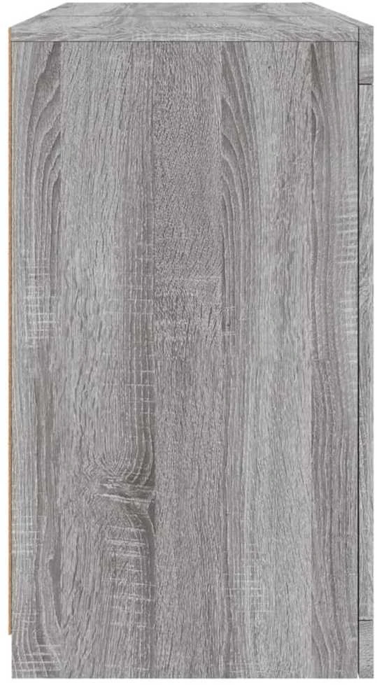 Šoninė spintelė su LED lemputėmis, pilka ąžuolo, 123x37x67cm