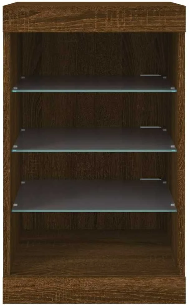 Šoninė spintelė su LED lemputėmis, ruda ąžuolo, 41x37x67cm
