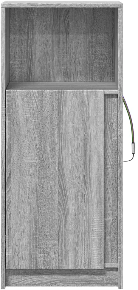 Šoninė spintelė su LED, pilka ąžuolo, 42,5x34x100cm, mediena