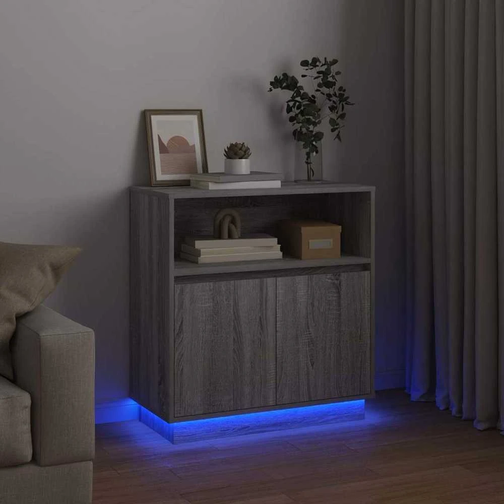LED Bufetas Pilkas Sonoma 71 x 34,5 x 75 cm Apdirbta mediena