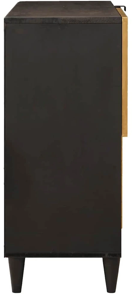 Šoninė spintelė Juodas ir auksinis 80 x 33,5 x 75 cm
