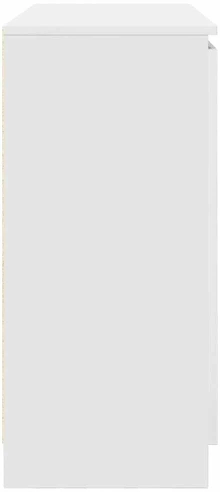 Šoninė spintelė su stalčiais, balta, 100,5x35x76 cm, mediena