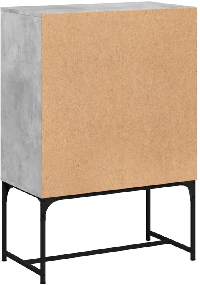 Šoninė spintelė su stiklinėmis durelėmis, betono, 69x37x100cm