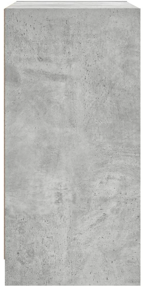 Šoninė spintelė su stiklinėmis durelėmis, betono, 68x37x75,5cm