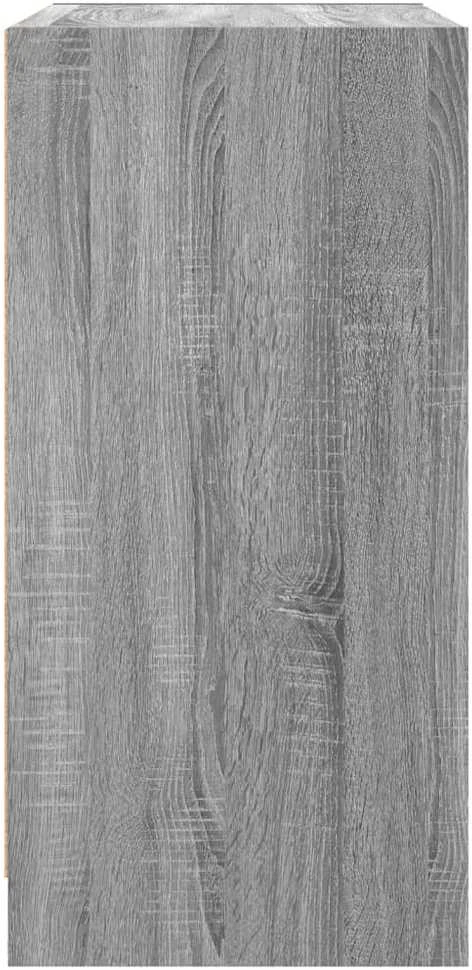 Šoninė spintelė su stiklinėmis durelėmis, pilka, 68x37x75,5cm
