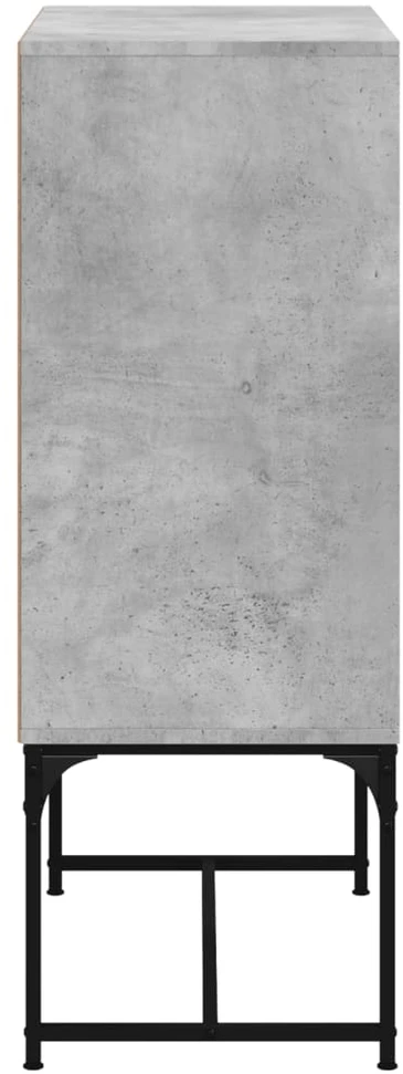 Šoninė spintelė su stiklinėmis durelėmis, betono, 69x37x100cm