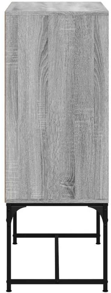 Šoninė spintelė su stiklinėmis durelėmis, pilka, 69x37x100cm