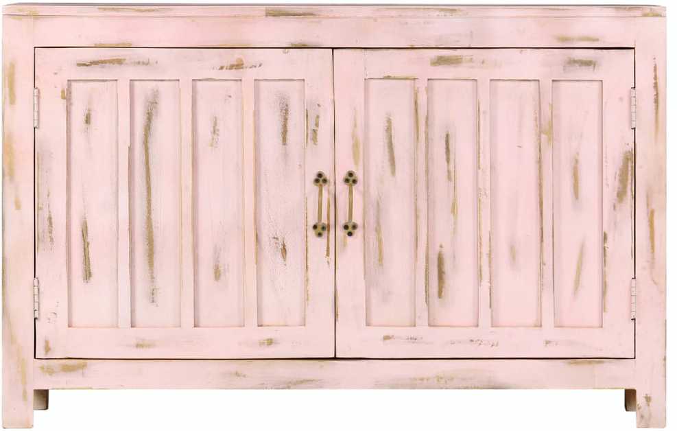 Šoninė spintelė, švies. rož. sp., 110x35x70cm, mango med. mas.