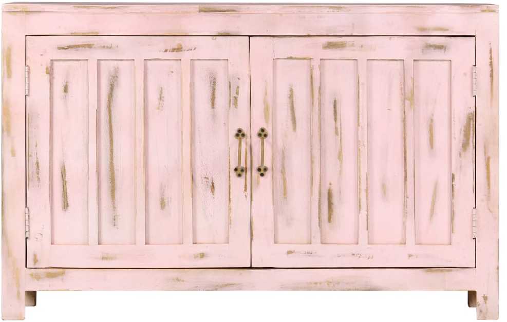 Šoninė spintelė, švies. rož. sp., 110x35x70cm, mango med. mas.