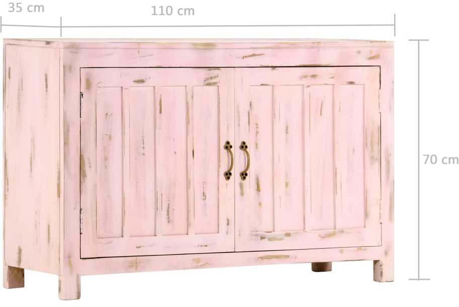 Šoninė spintelė, švies. rož. sp., 110x35x70cm, mango med. mas.