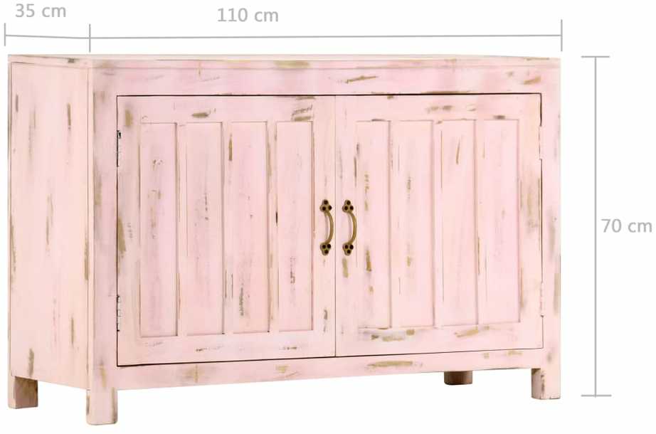 Šoninė spintelė, švies. rož. sp., 110x35x70cm, mango med. mas.