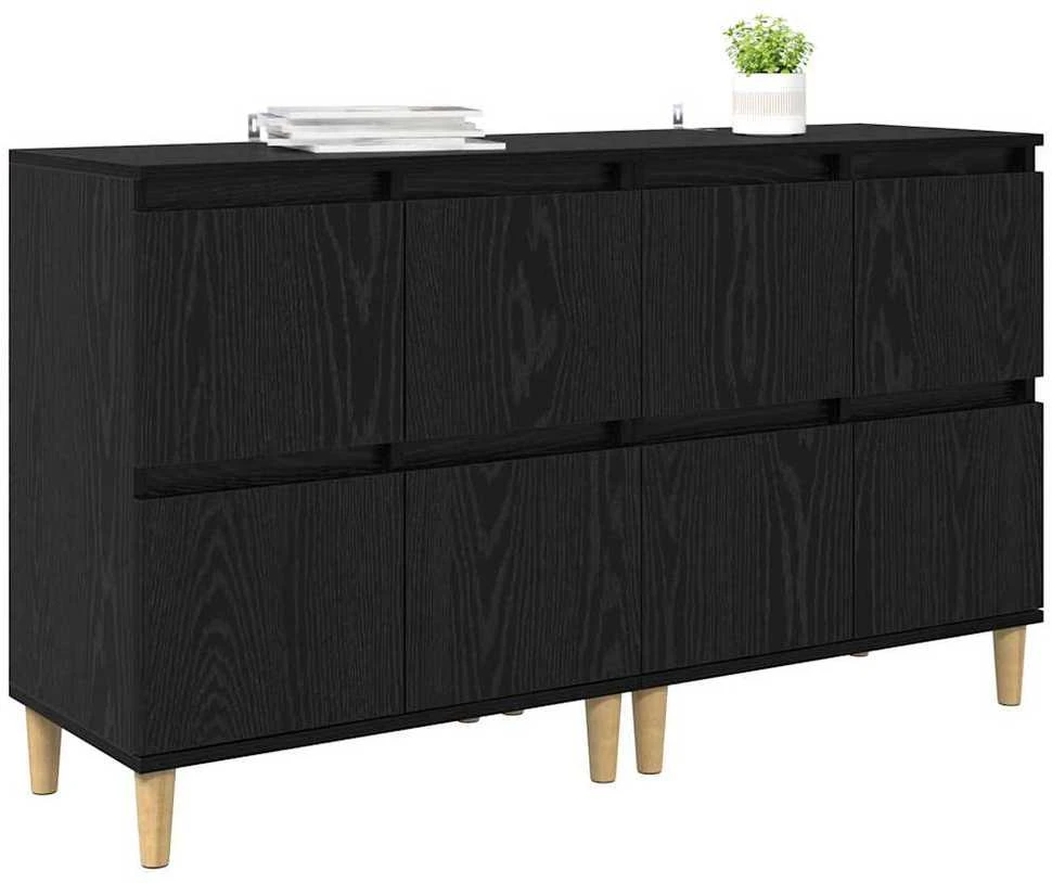 Šoninės lentynos 2 vnt. Juodas ąžuolas 60 x 35 x 70 cm