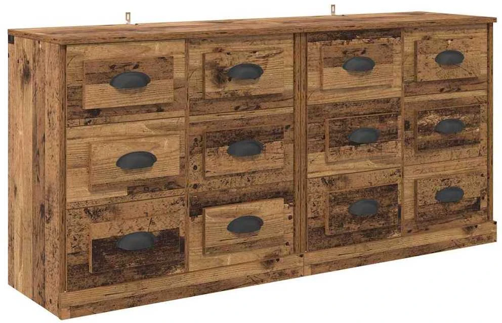 Šoninės lentynos 2 vnt. Senovinis medis 70 x 35,5 x 67,5 cm