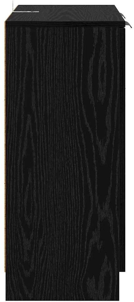 Šoninės lentynos 2 vnt. Juodas ąžuolas 60 x 30 x 70 cm