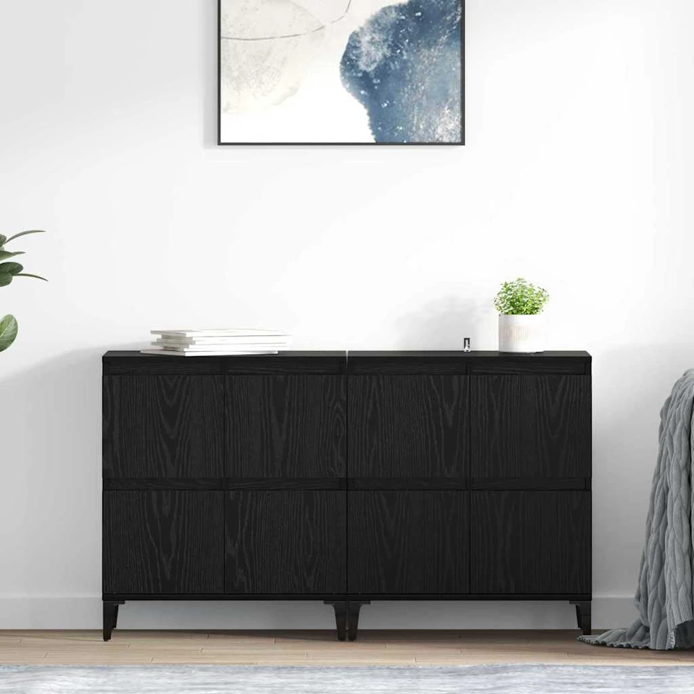 Šoninės lentynos 2 vnt. Juodas ąžuolas 60 x 35 x 70 cm