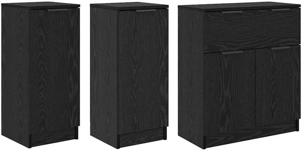 Kabalas 3 vnt. juoda ąžuolo 69,5 x 34 x 180 cm Apdirbta mediena