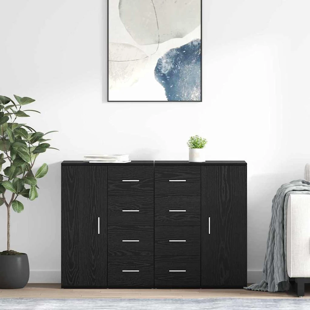 Šoninės lentynos CORONA 2 vnt. Juodas ąžuolas 59 x 39 x 80 cm
