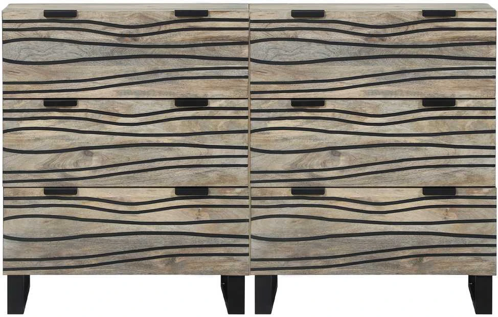 Šoninė spintelė 2 vnt. Balta 120 x 33 x 75 cm