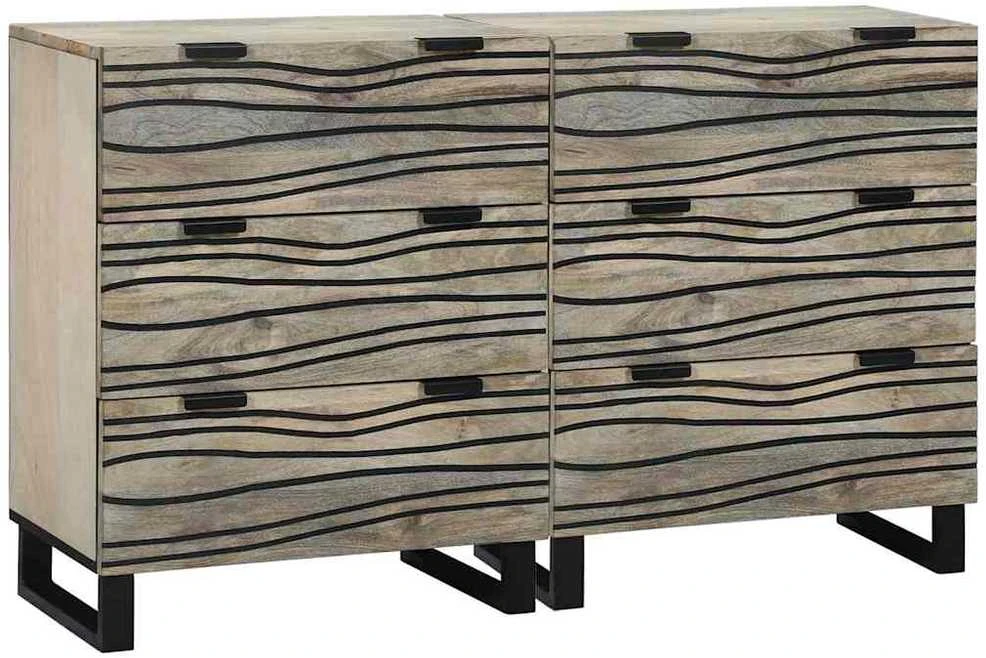 Šoninė spintelė 2 vnt. Balta 120 x 33 x 75 cm