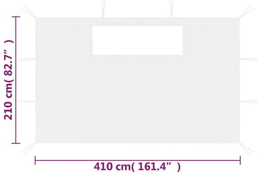 Šoninės pavėsinės sienos su langais, 2vnt., baltos (315317)