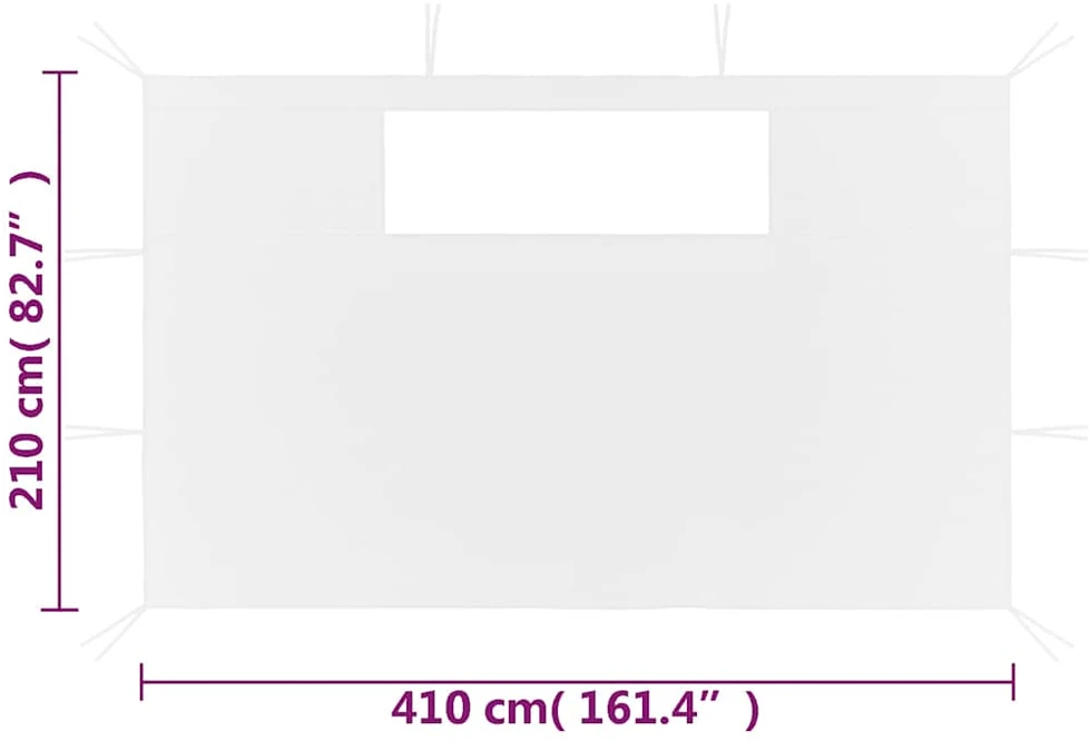 Šoninės pavėsinės sienos su langais, 2vnt., baltos (315317)