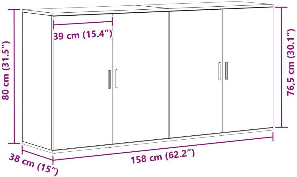 Kabalas 2 vnt. Senas medis 79 x 38 x 80 cm Apdirbta mediena