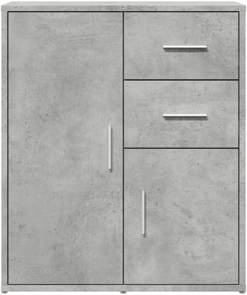 Šoninės spintelės, 2vnt., betono, 60x31x70cm, apdirbta mediena