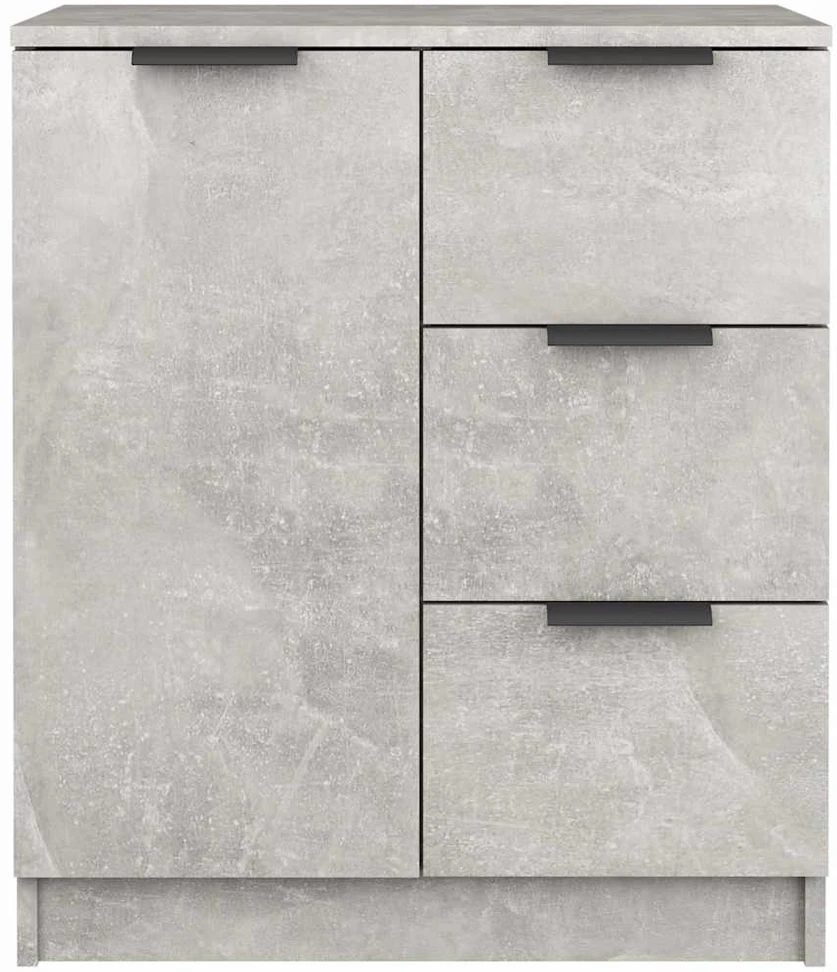 Šoninės spintelės, 2vnt., betono pilkos, 60x30x70cm, mediena