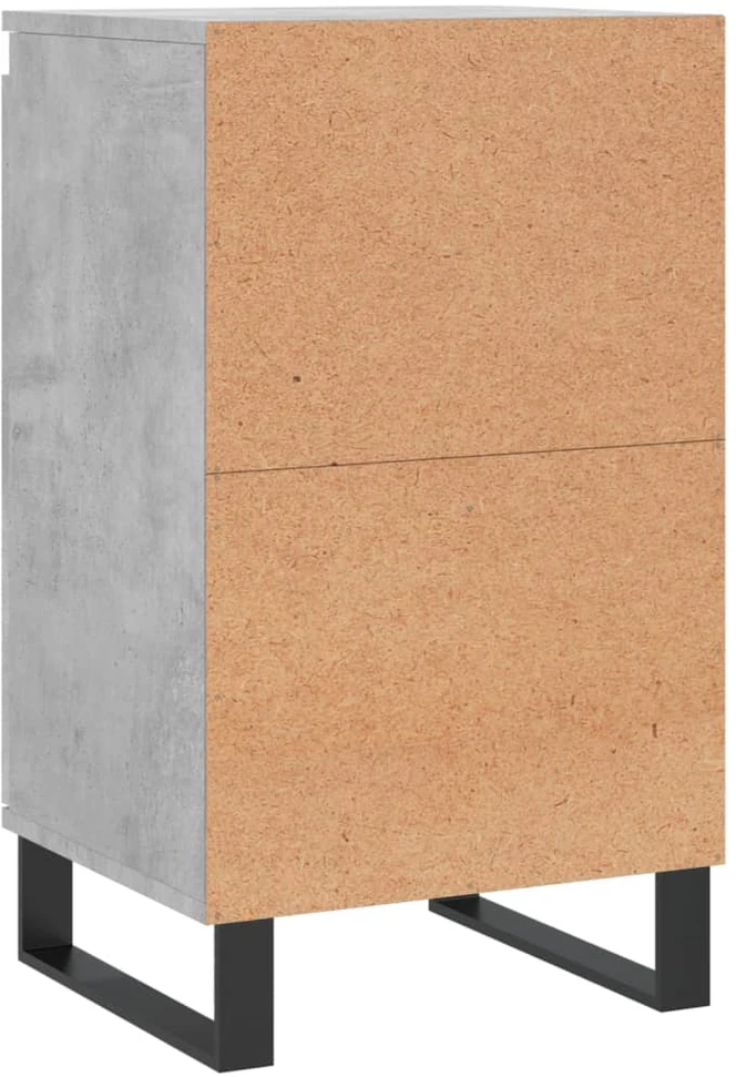 Šoninės spintelės, 2vnt., betono pilkos, 40x35x70cm, mediena