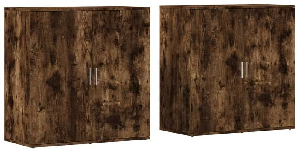 Šoninės spintelės, 2vnt., dūminio ąžuolo, 79x38x80cm, mediena