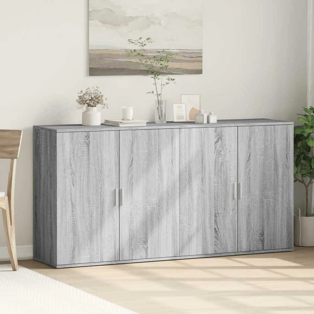 Šoninės spintelės, 2vnt., pilkos ąžuolo, 79x38x80cm, mediena