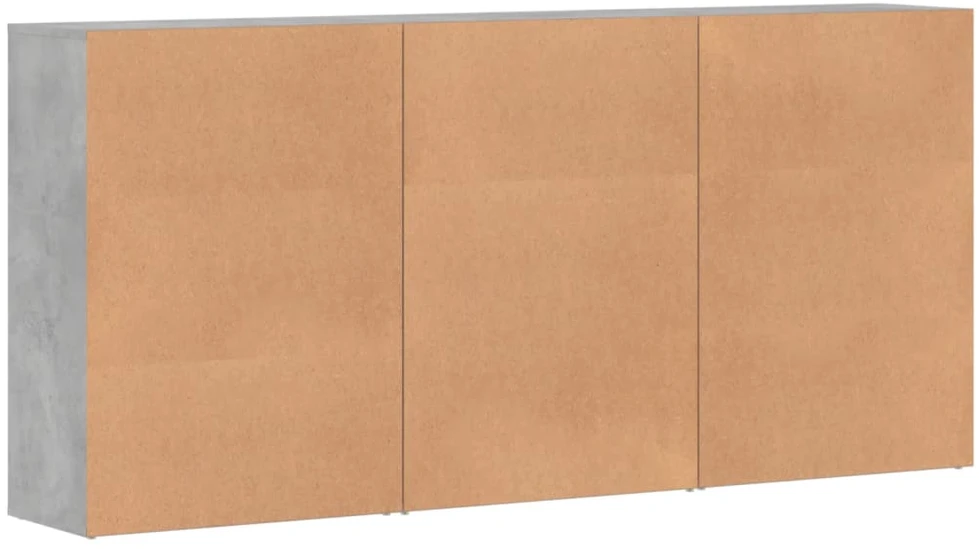 Šoninės spintelės, 3vnt., betono, 60x31x84cm, apdirbta mediena