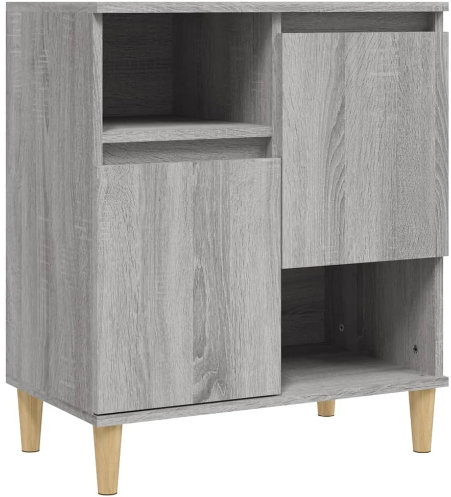 Šoninės spintelės, 3vnt., pilkos ąžuolo, 60x35x70cm, mediena