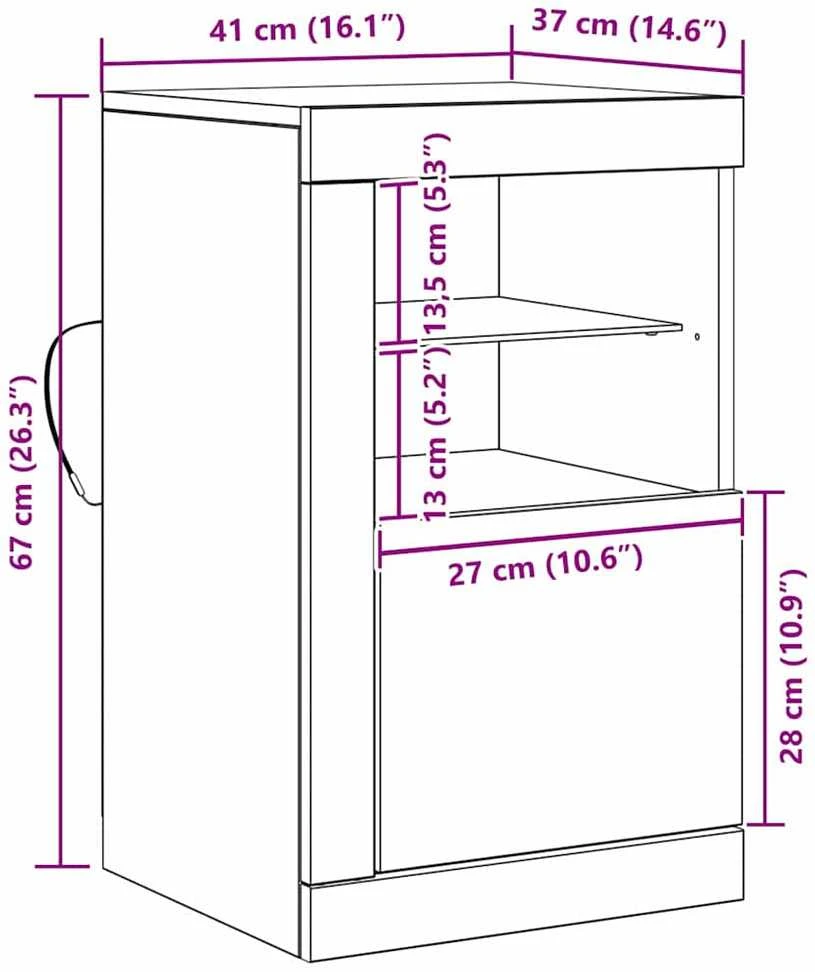 LED Bufetas 2 vnt. 41 x 37 x 67 cm Apdirbta mediena