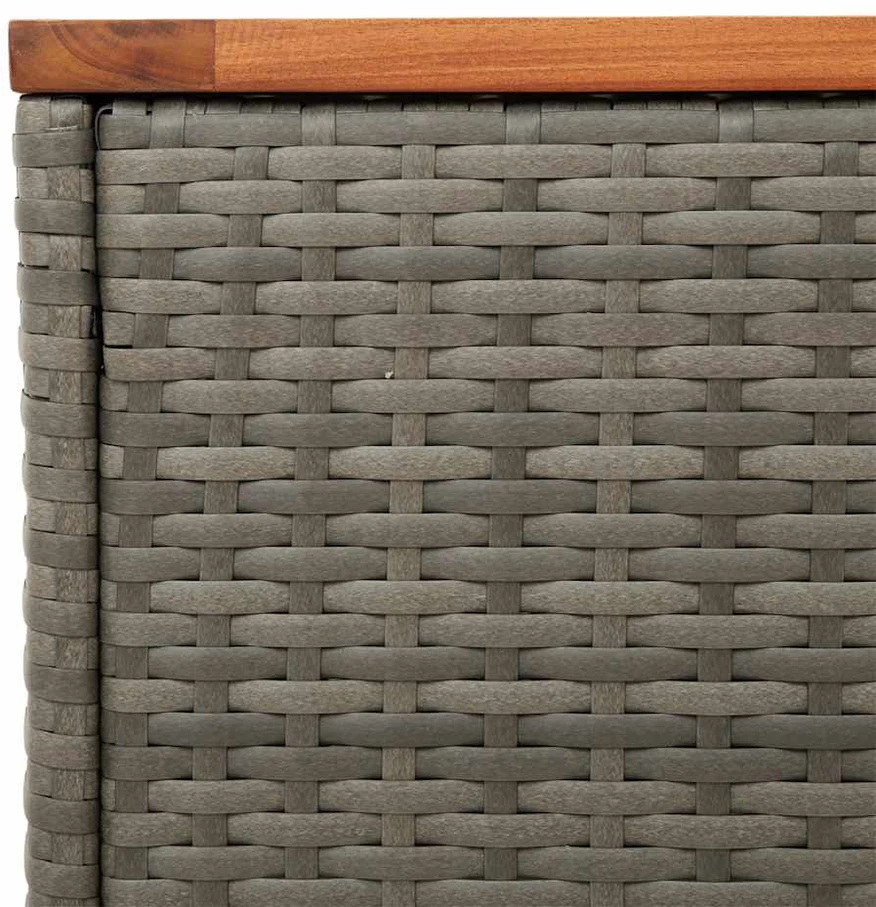 Šoniniai sodo staliukai, 2vnt., pilki, 55x34x37cm, poliratanas
