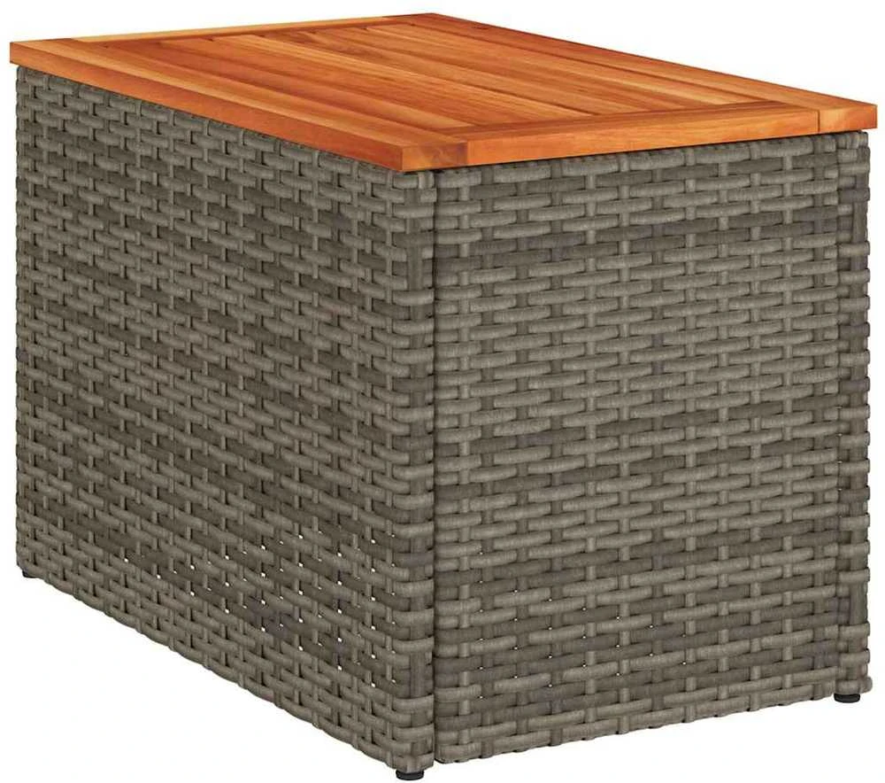 Šoniniai sodo staliukai, 2vnt., pilki, 55x34x37cm, poliratanas