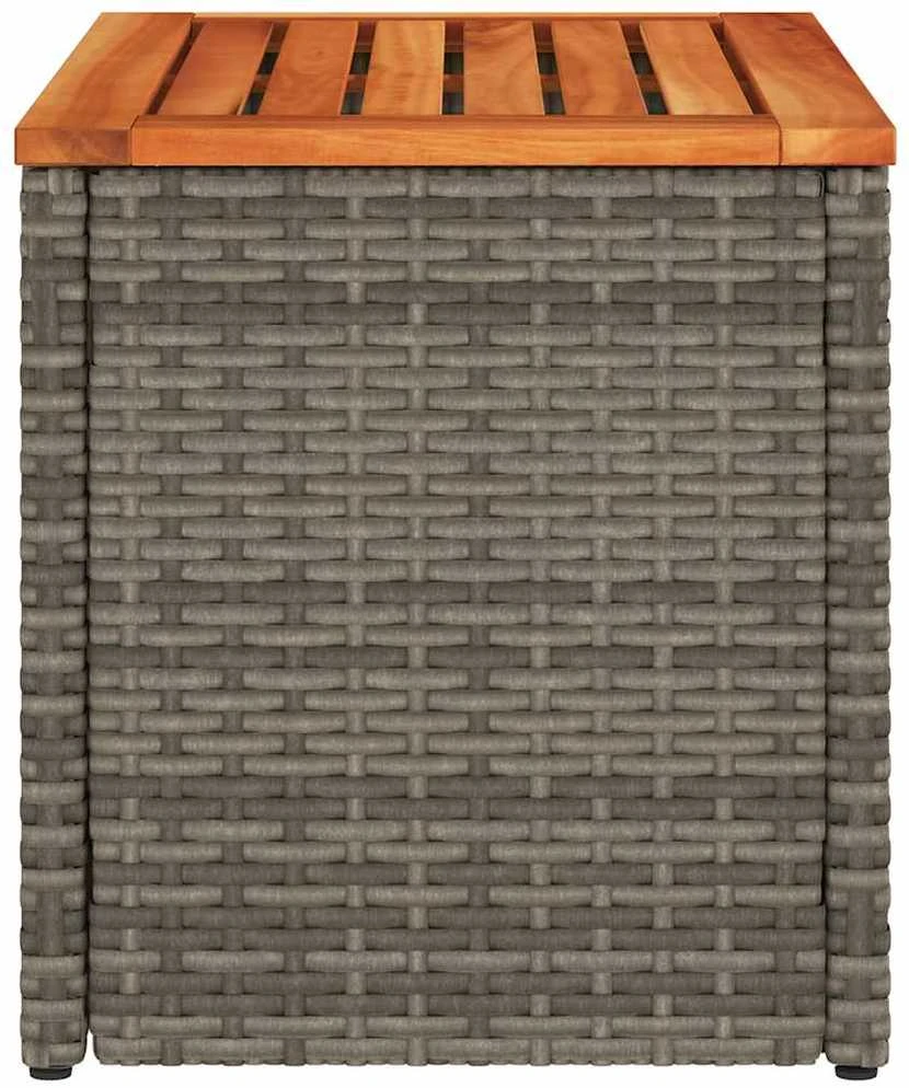 Šoniniai sodo staliukai, 2vnt., pilki, 55x34x37cm, poliratanas
