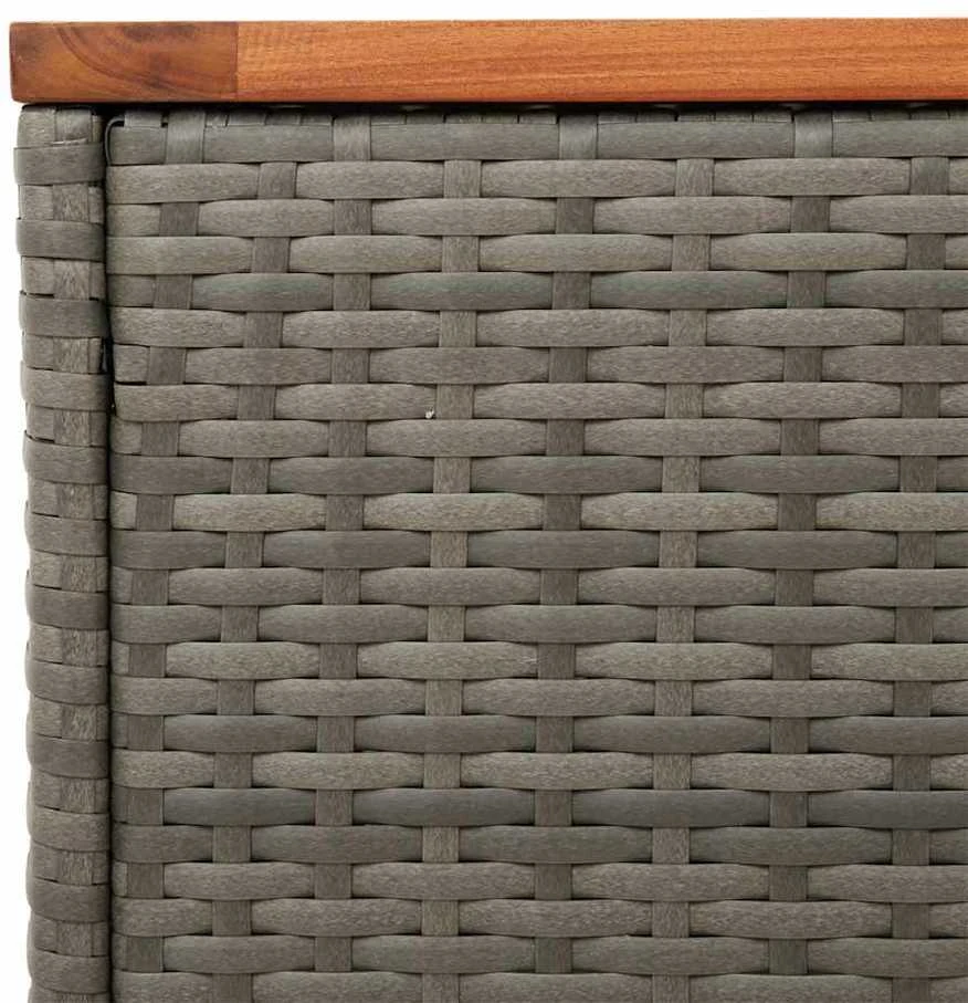 Šoniniai sodo staliukai, 2vnt., pilki, 55x34x37cm, poliratanas