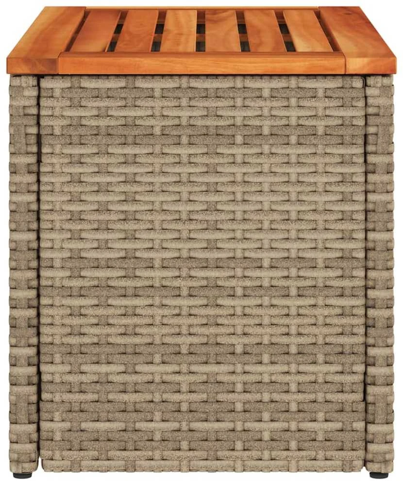 Šoniniai sodo staliukai, 2vnt., smėlio, 55x34x37cm, poliratanas