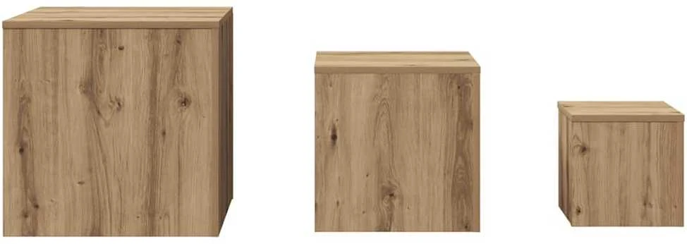 šoniniai staliukai 3 vnt Old Wood Engineered Wood
