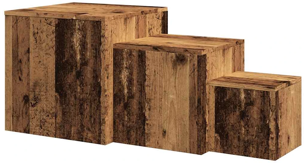 šoniniai staliukai 3 vnt Old Wood Engineered Wood