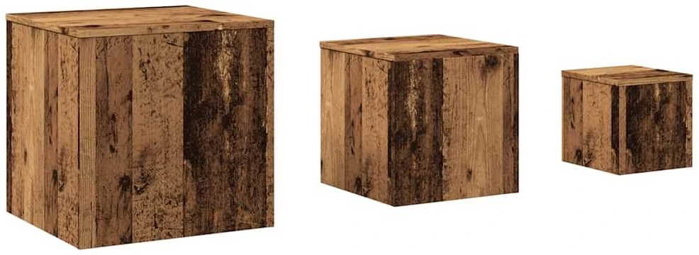 šoniniai staliukai 3 vnt Old Wood Engineered Wood