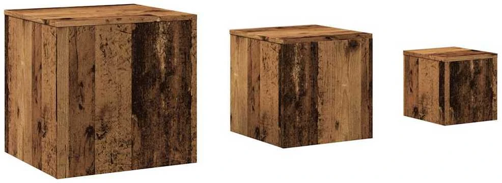 šoniniai staliukai 3 vnt Old Wood Engineered Wood
