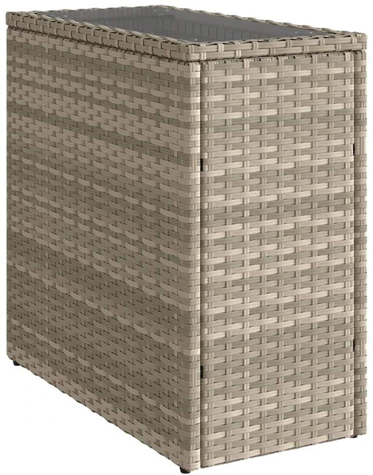 Šoninis sodo staliukas, pilkas, 58x27,5x55cm, poliratanas