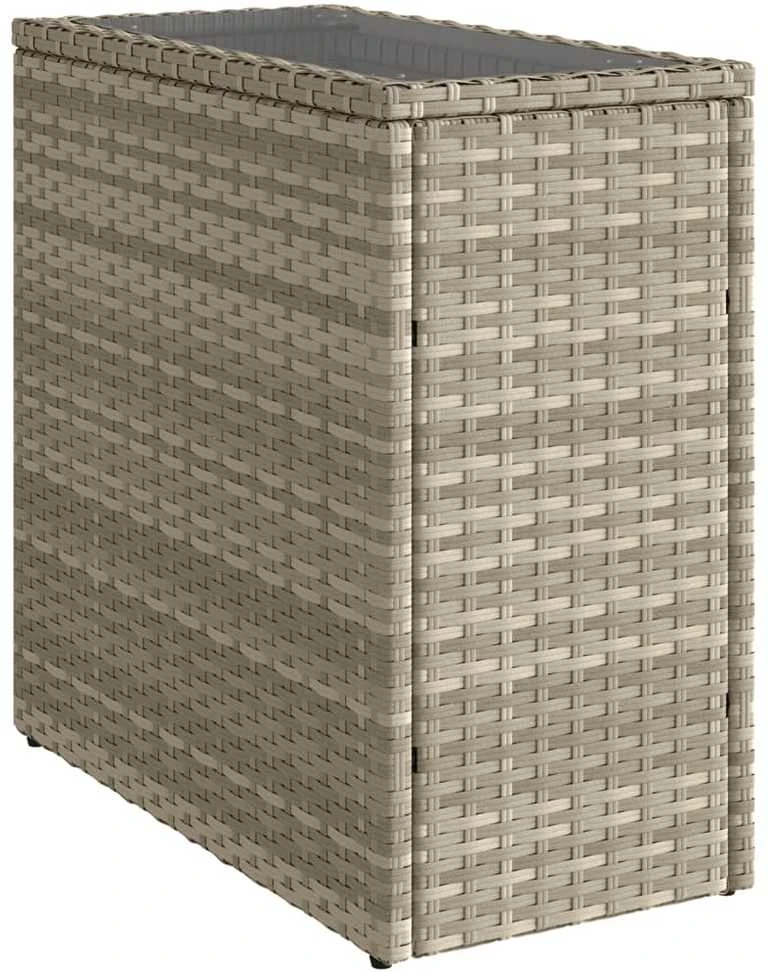 Šoninis sodo staliukas, pilkas, 58x27,5x55cm, poliratanas