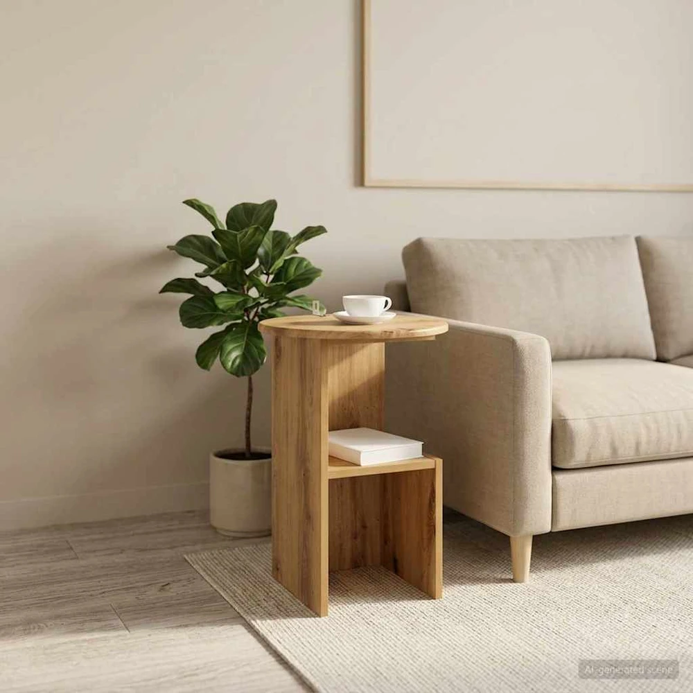 Šoninis stalas Artisano ąžuolo Ø 39,5 x 55 cm Apdirbta mediena