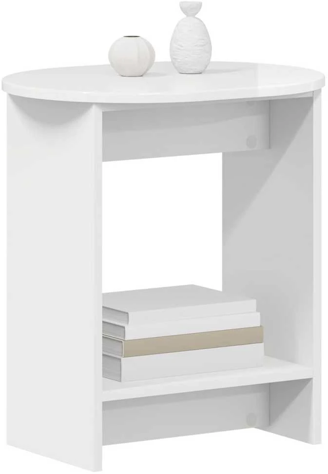 Šoninis stalas Itin blizgi balta 50 x 39,5 x 55 cm