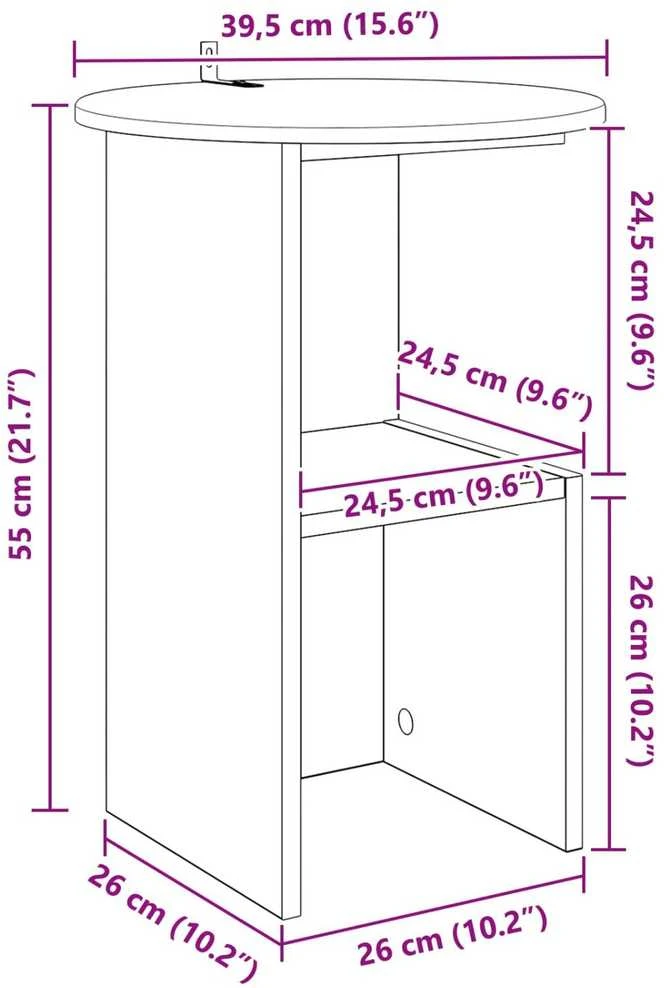 Šoninis stalas Balta Ø 39,5 x 55 cm Apdirbta mediena