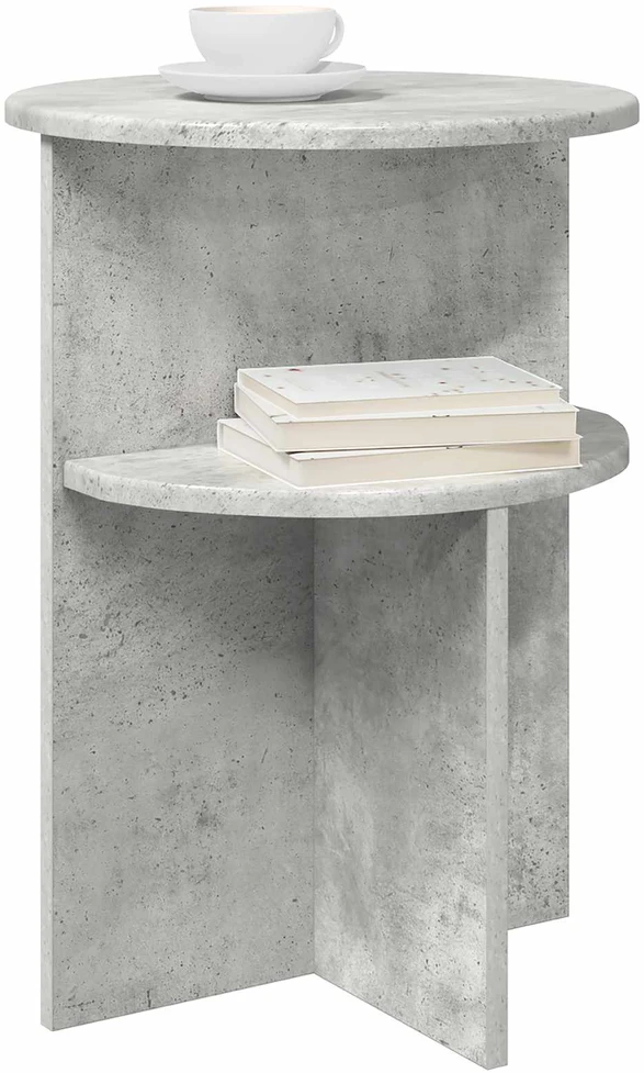 Šoninis stalas Betono pilka Ø 39,5 x 55 cm Apdirbta mediena