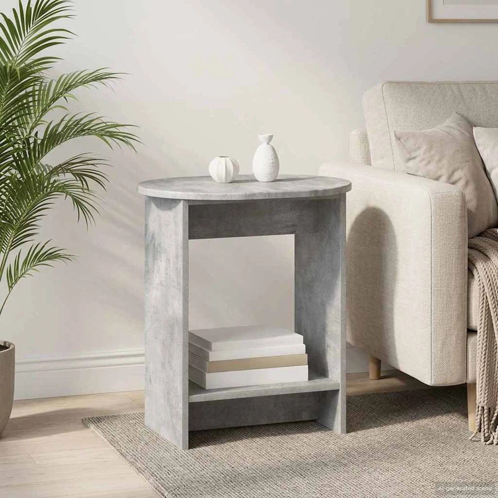 Šoninis stalas Betono pilka 50 x 39,5 x 55 cm Apdirbta mediena